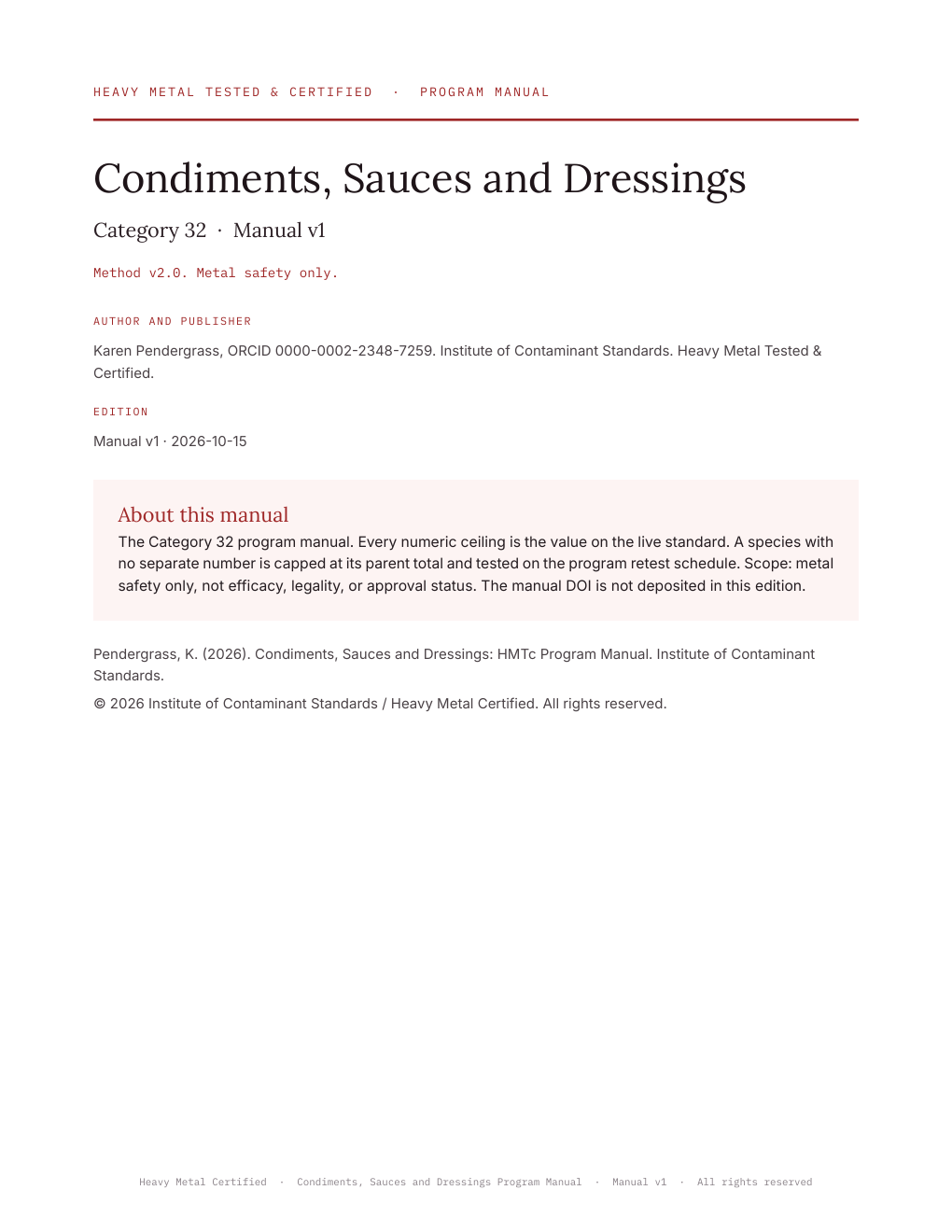 Cover of Condiments, Sauces and Dressings: HMTc Program Manual