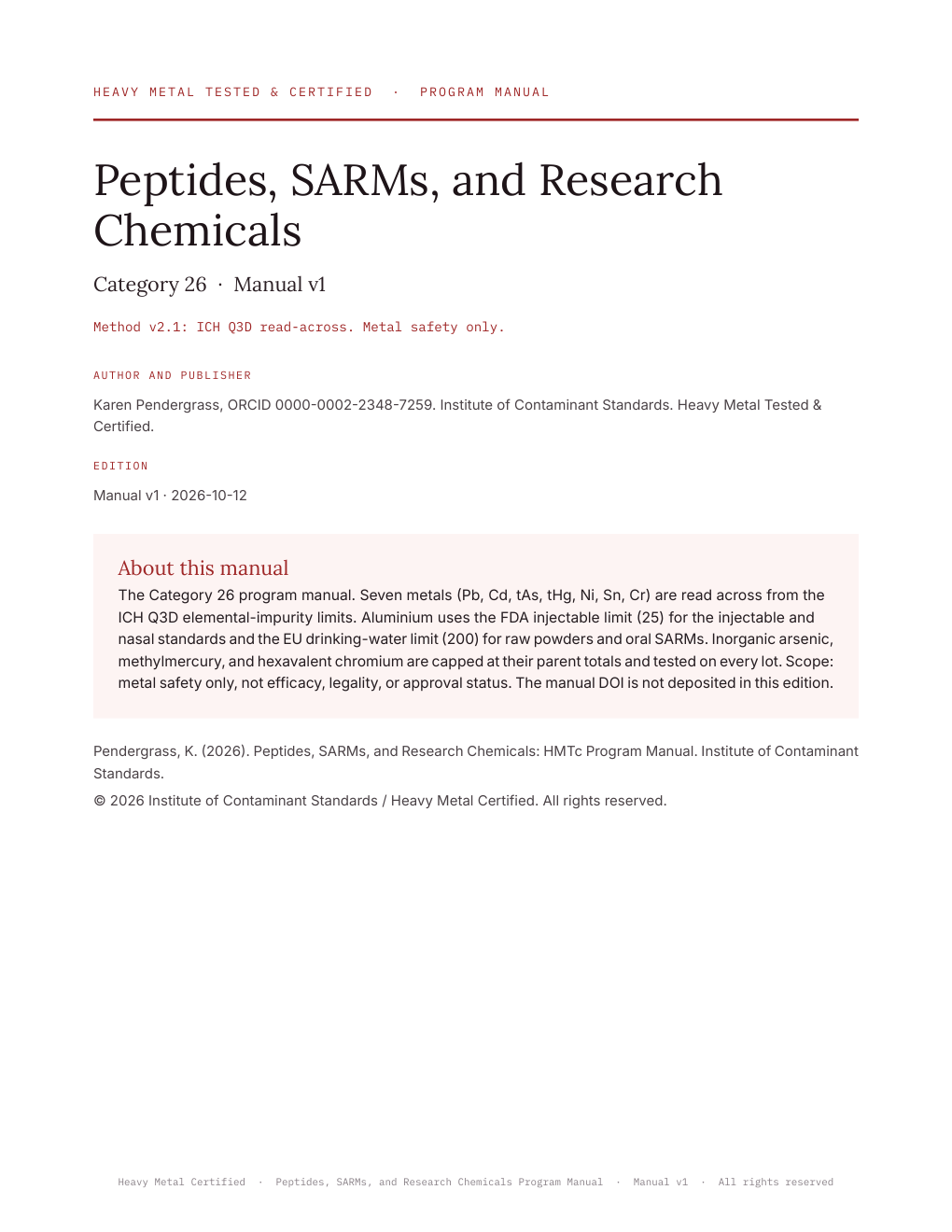 Cover of Peptides, SARMs, and Research Chemicals: HMTc Program Manual